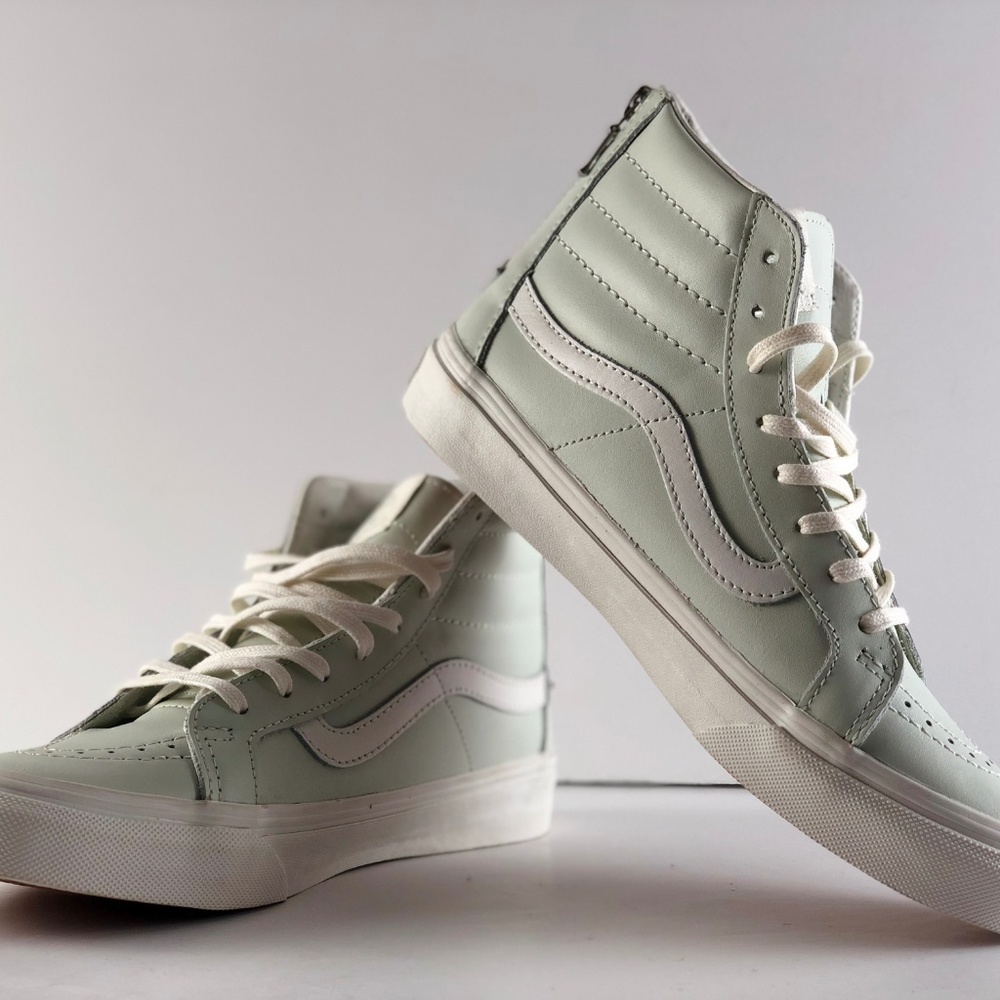 Vans Unisex Sk8-Hi Slim Zip Leather Skate Shoes. - Picture 6 of 8